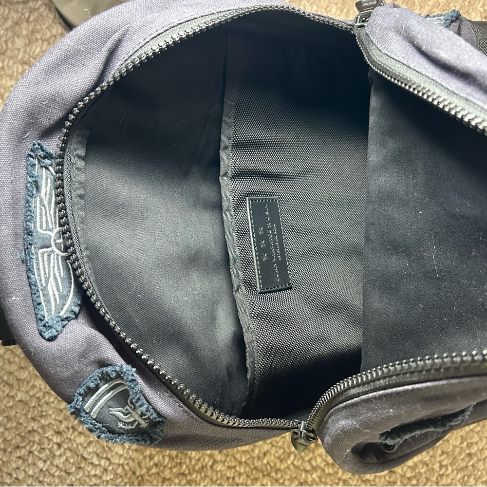 John Varvatos Black Backpack with Embroidered Patches - Picture 5 of 7